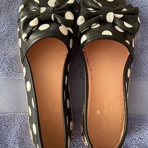 Kate Spade Black and White Polka Dot Flat Espadrilles NWOT